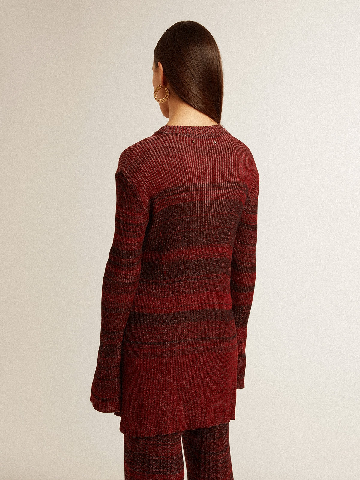 Irregular-striped cotton dress - Golden Goose Women