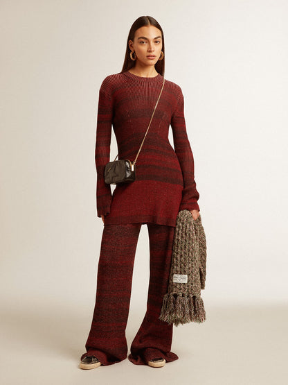 Irregular-striped cotton dress - Golden Goose Women
