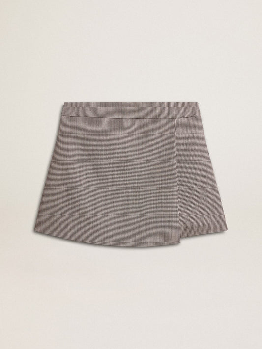 Women's gray mini shorts in houndstooth wool - Golden Goose Women