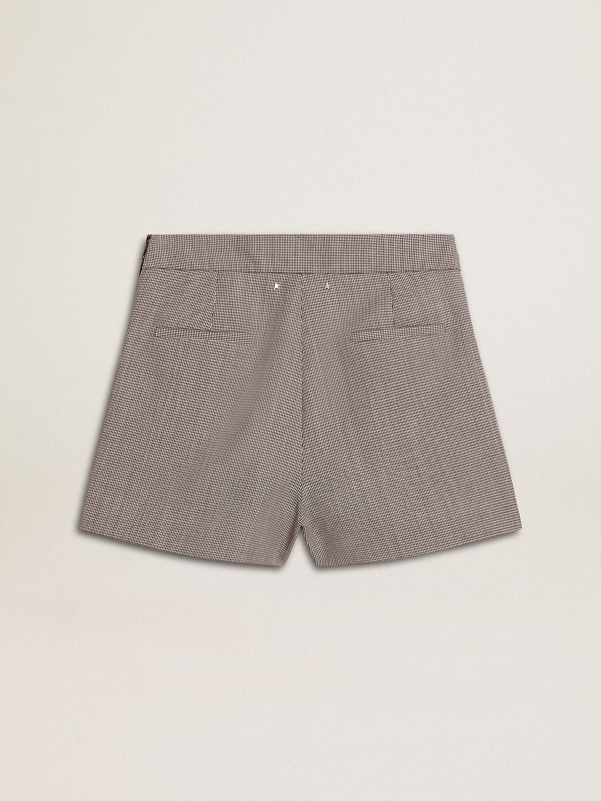 Women's gray mini shorts in houndstooth wool - Golden Goose Women