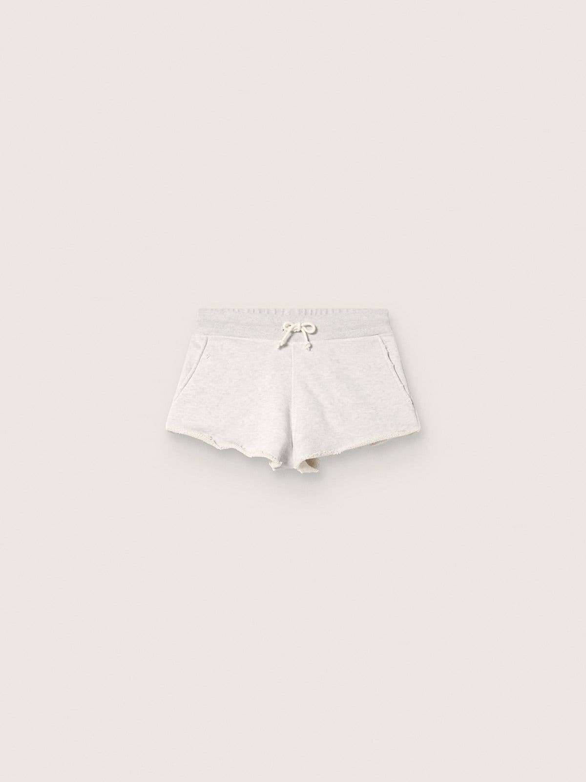 Star women’s shorts in gray melange fleece - Golden Goose Women
