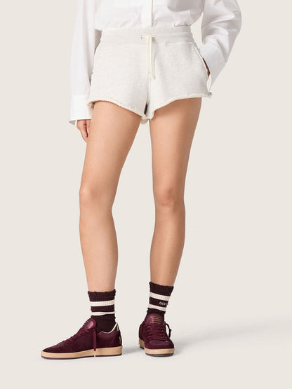 Star women’s shorts in gray melange fleece - Golden Goose Women