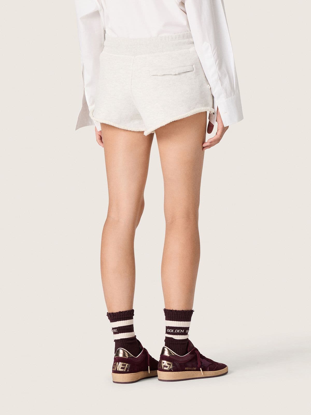 Star women’s shorts in gray melange fleece - Golden Goose Women