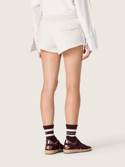 Star women’s shorts in gray melange fleece - Golden Goose Women
