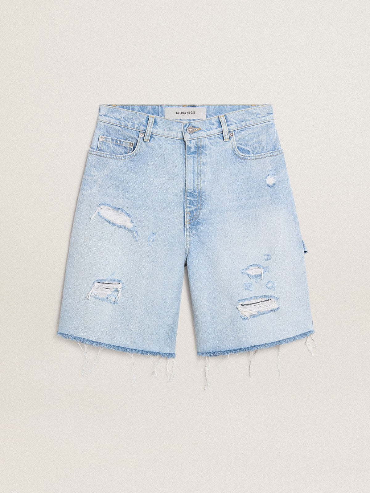 Women's Bermuda shorts in lived-in effect denim - Golden Goose Women