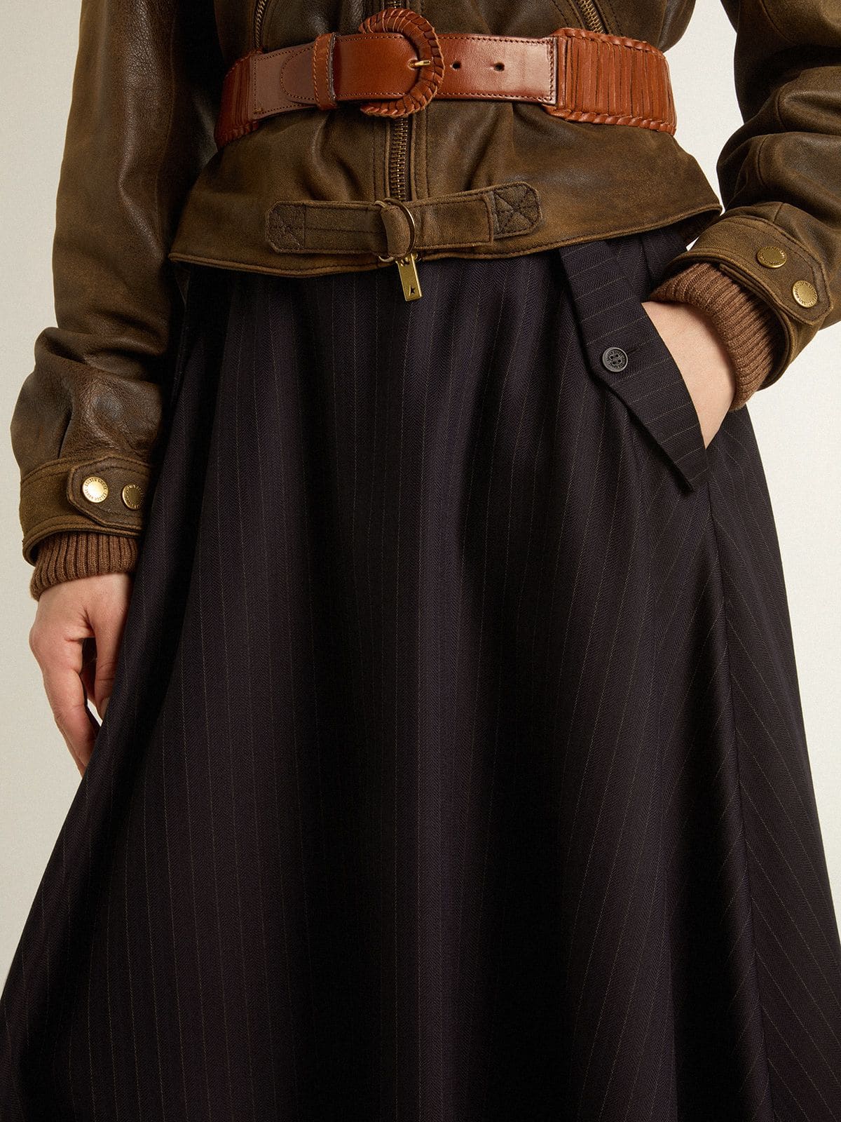 Women’s midnight blue wool skirt - Golden Goose Women