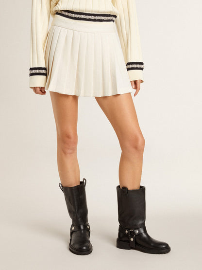 White pleated Star miniskirt - Golden Goose Women