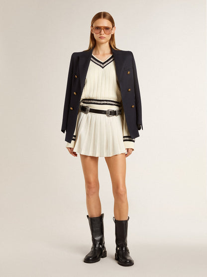 White pleated Star miniskirt - Golden Goose Women
