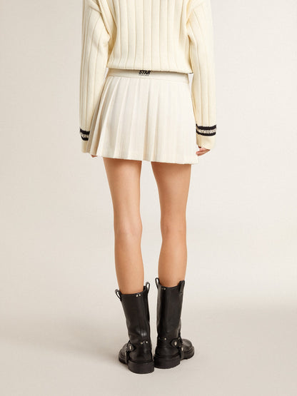White pleated Star miniskirt - Golden Goose Women