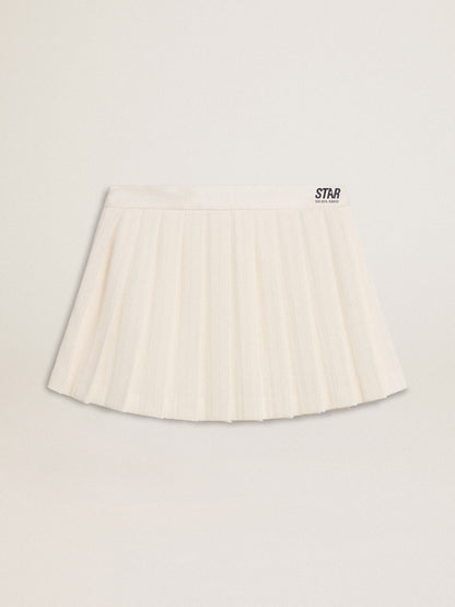 White pleated Star miniskirt - Golden Goose Women