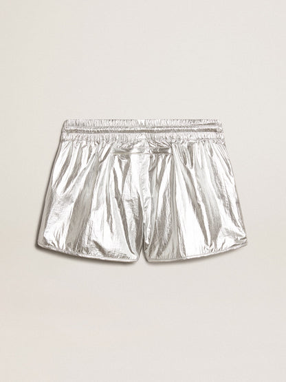 Women’s running shorts in silver fabric - Golden Goose Women