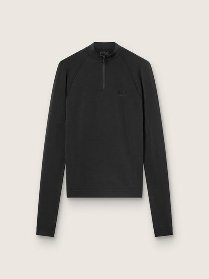 Women's black long-sleeve sports top with zip - Golden Goose Women