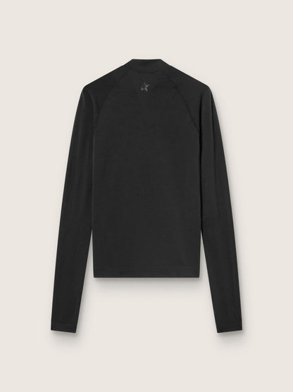 Women's black long-sleeve sports top with zip - Golden Goose Women