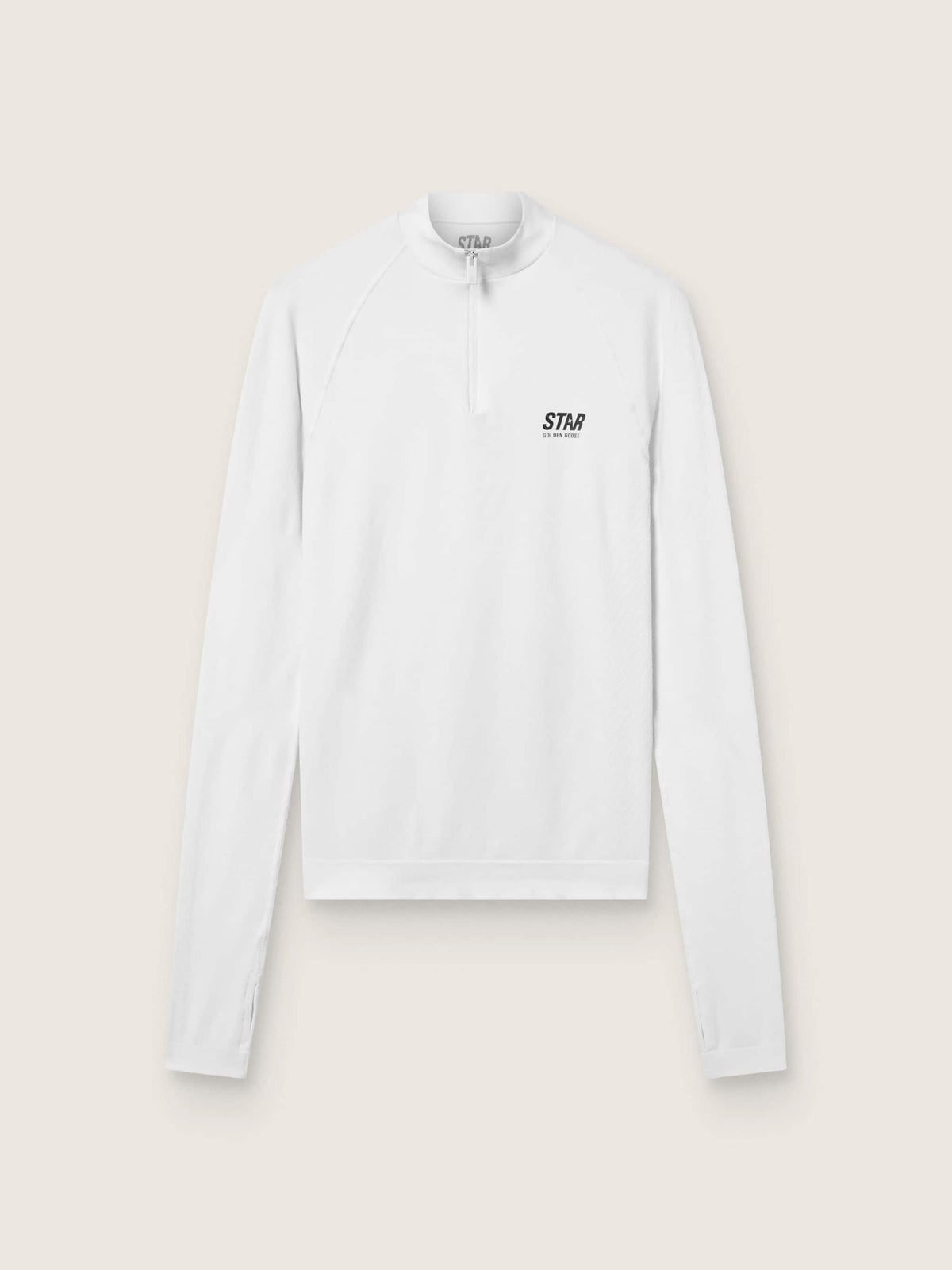 Women's white long-sleeve sports top with zip - Golden Goose Women