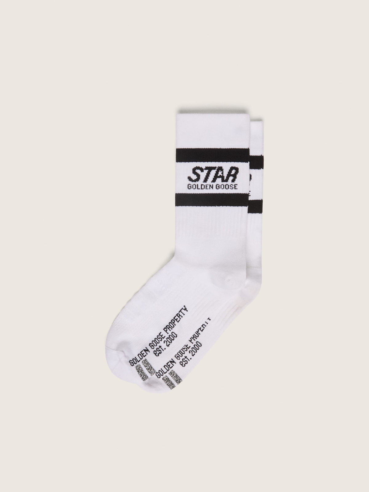 White sports socks with black stripes - Golden Goose Women|Men