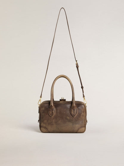 Vita Bag in brown vintage leather with gold details - Golden Goose Women