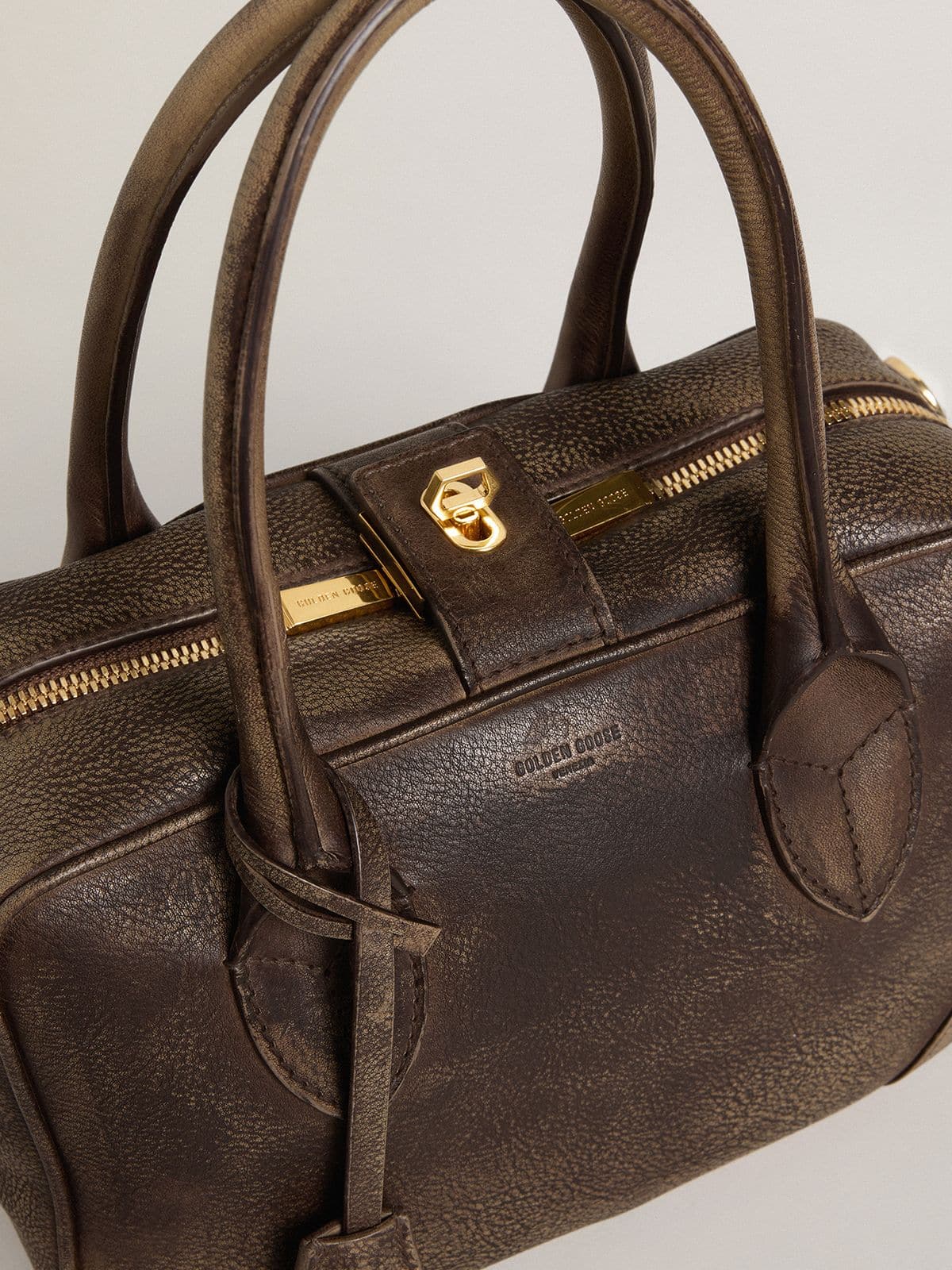 Vita Bag in brown vintage leather with gold details - Golden Goose Women