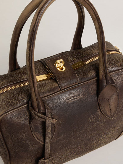 Vita Bag in brown vintage leather with gold details - Golden Goose Women