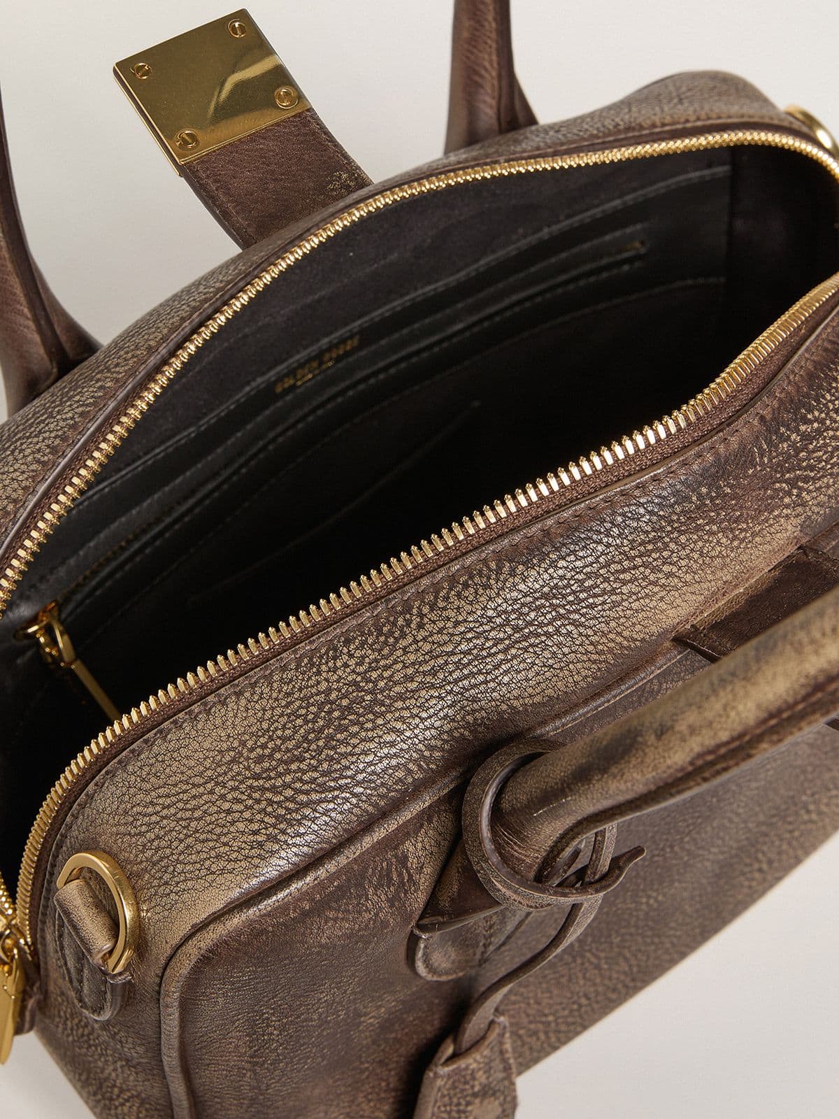Vita Bag in brown vintage leather with gold details - Golden Goose Women