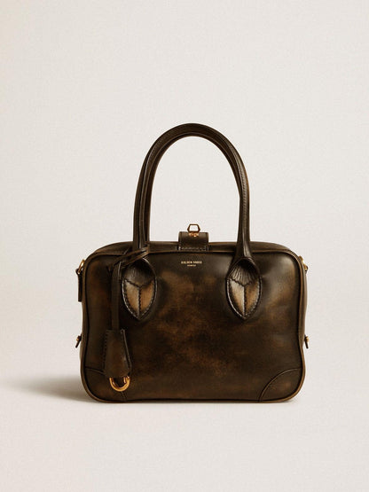 Vita Bag in black distressed leather with gold details - Golden Goose Women
