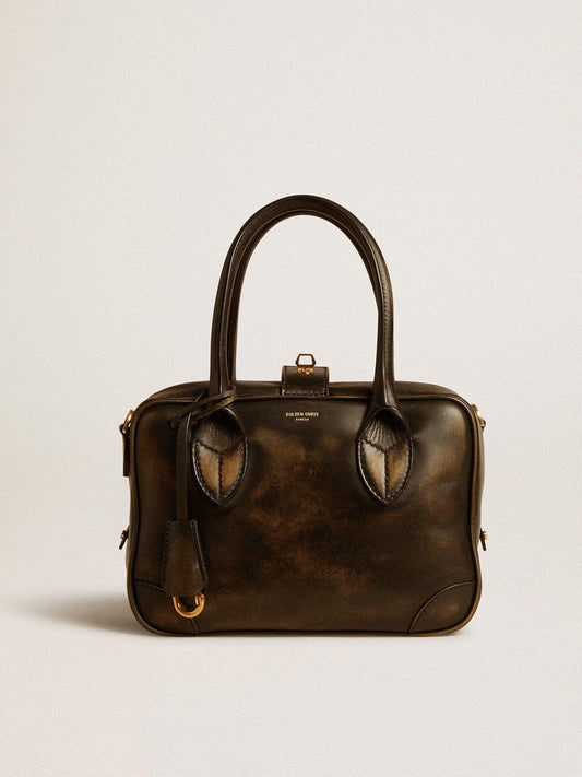 Vita Bag in black distressed leather with gold details - Golden Goose Women