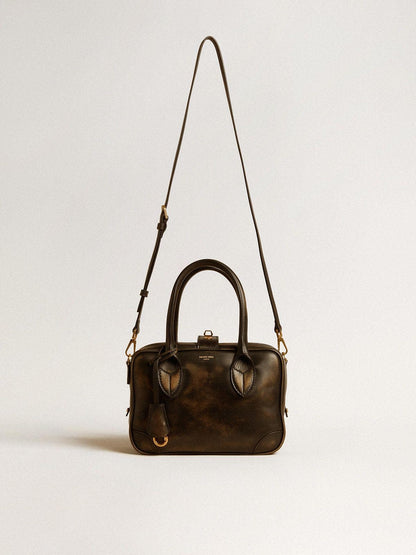 Vita Bag in black distressed leather with gold details - Golden Goose Women