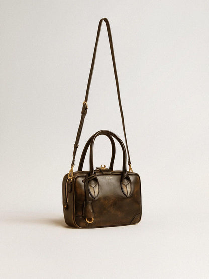 Vita Bag in black distressed leather with gold details - Golden Goose Women