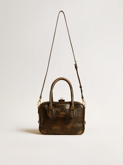 Vita Bag in black distressed leather with gold details - Golden Goose Women