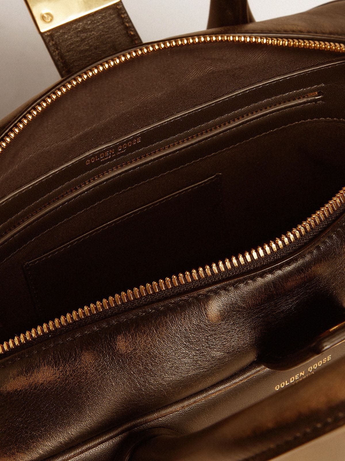 Vita Bag in black distressed leather with gold details - Golden Goose Women