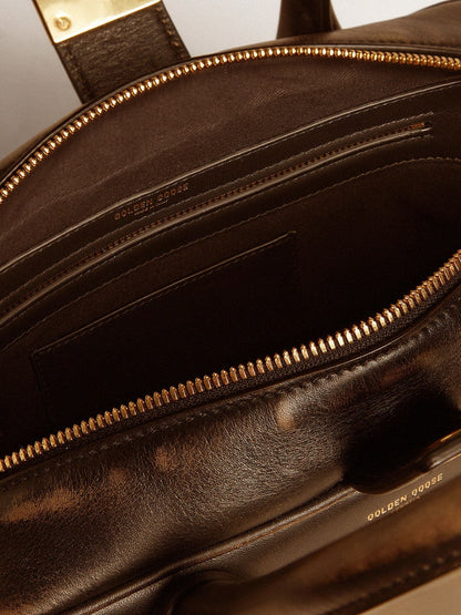Vita Bag in black distressed leather with gold details - Golden Goose Women