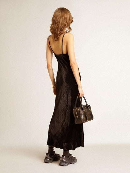 Vita Bag in black distressed leather with gold details - Golden Goose Women