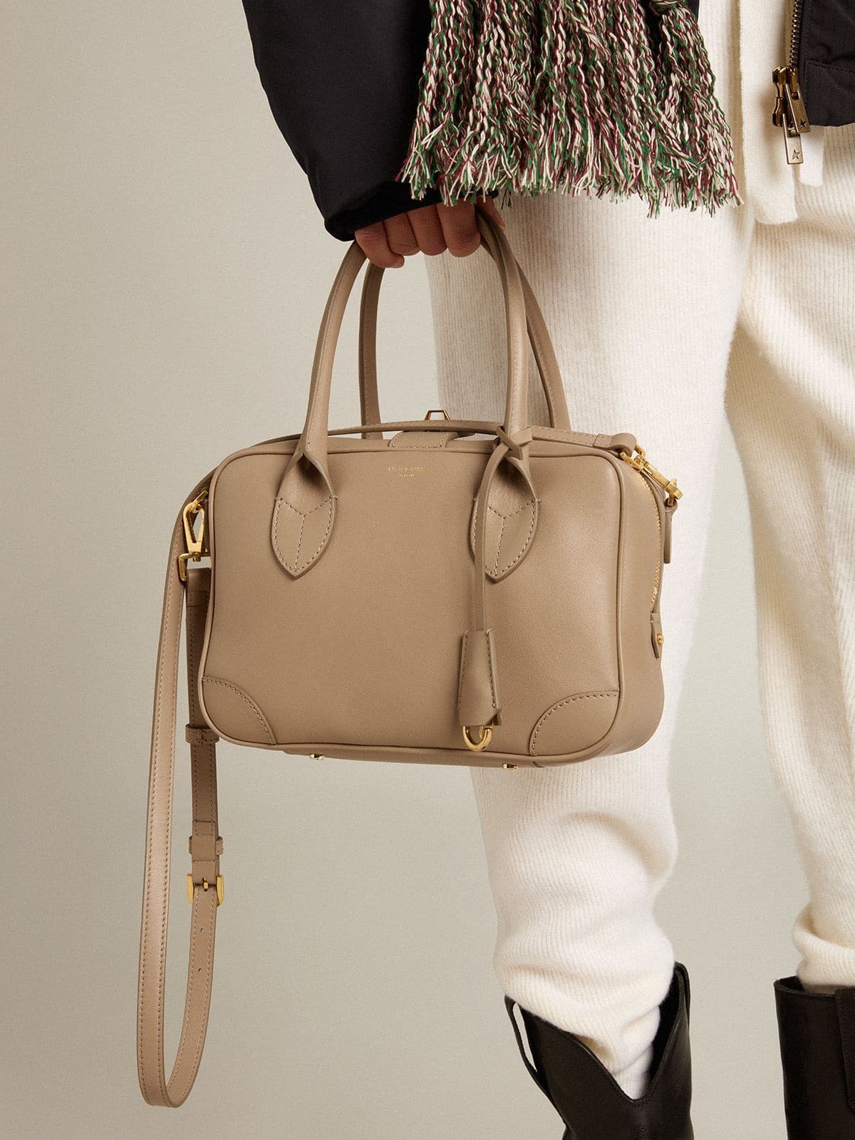 Vita Bag in taupe leather with gold details - Golden Goose Women