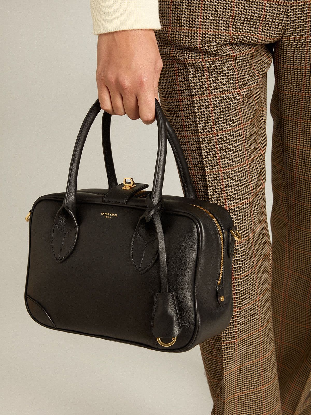 Vita Bag in smooth black leather with gold details - Golden Goose Women