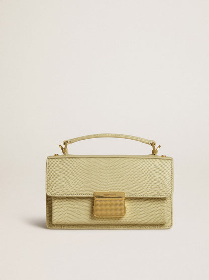 Small Venezia Bag in light green python-print leather with gold details - Golden Goose Women