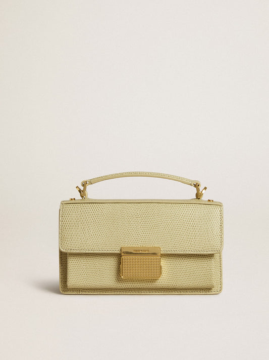 Small Venezia Bag in light green python-print leather with gold details - Golden Goose Women