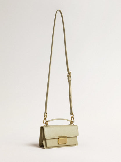 Small Venezia Bag in light green python-print leather with gold details - Golden Goose Women