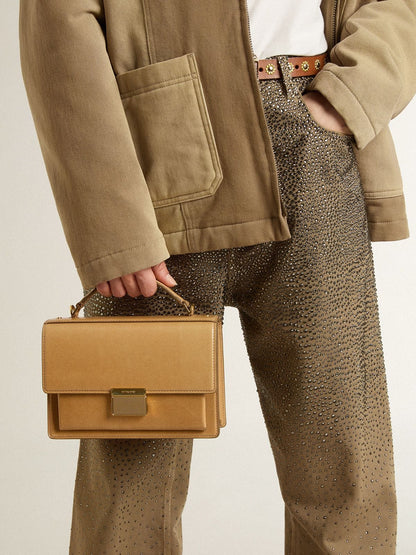 Venezia Bag in ochre yellow embossed leather with gold details - Golden Goose Women