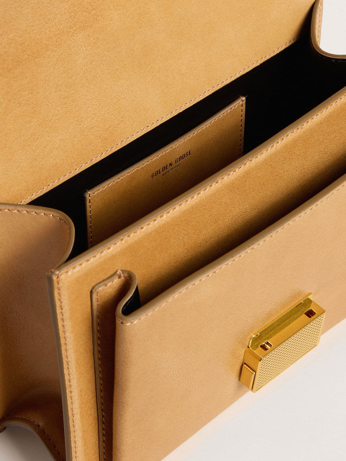 Venezia Bag in ochre yellow embossed leather with gold details - Golden Goose Women