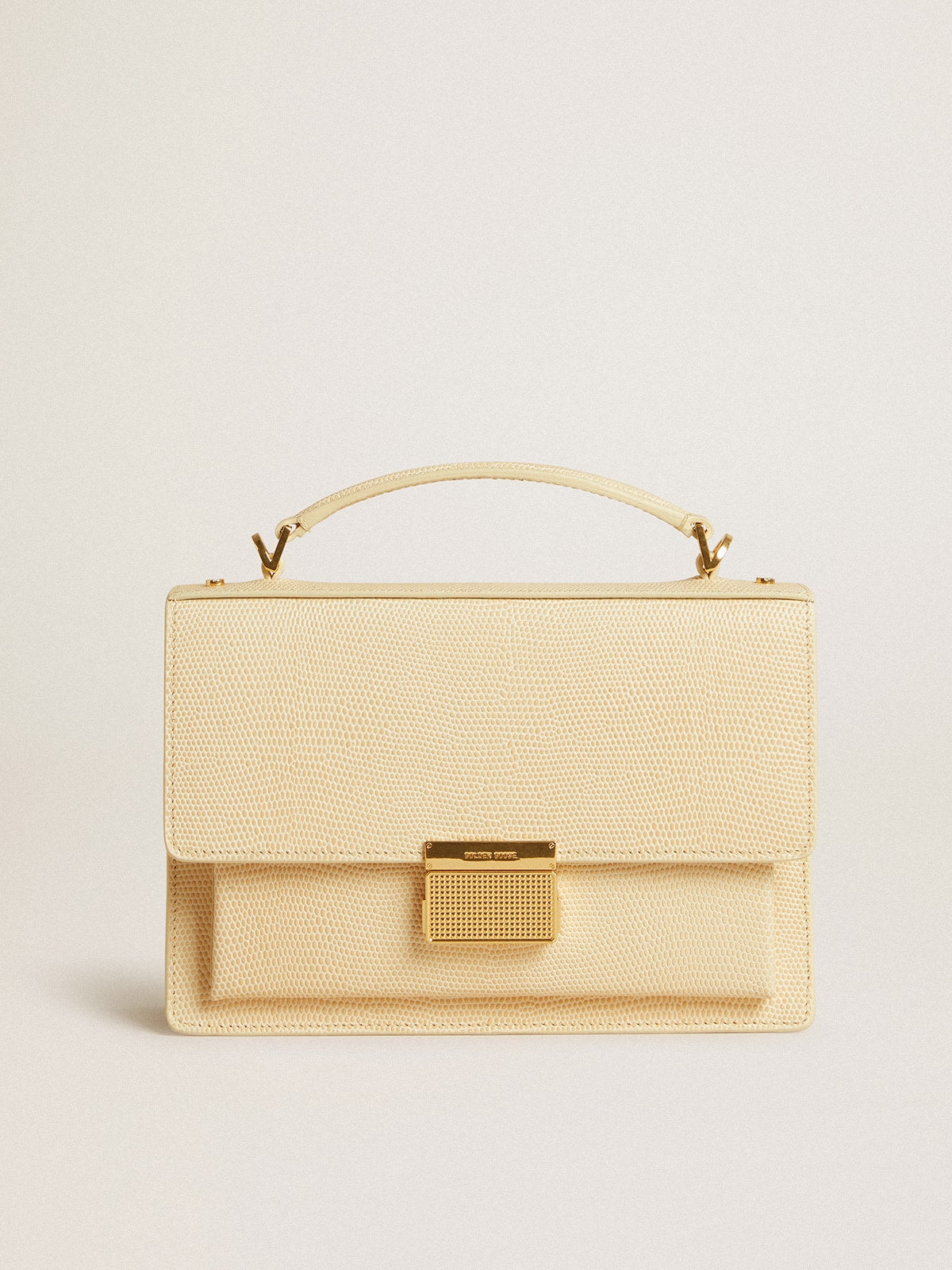 Venezia Bag in beige python-print leather with gold details - Golden Goose Women