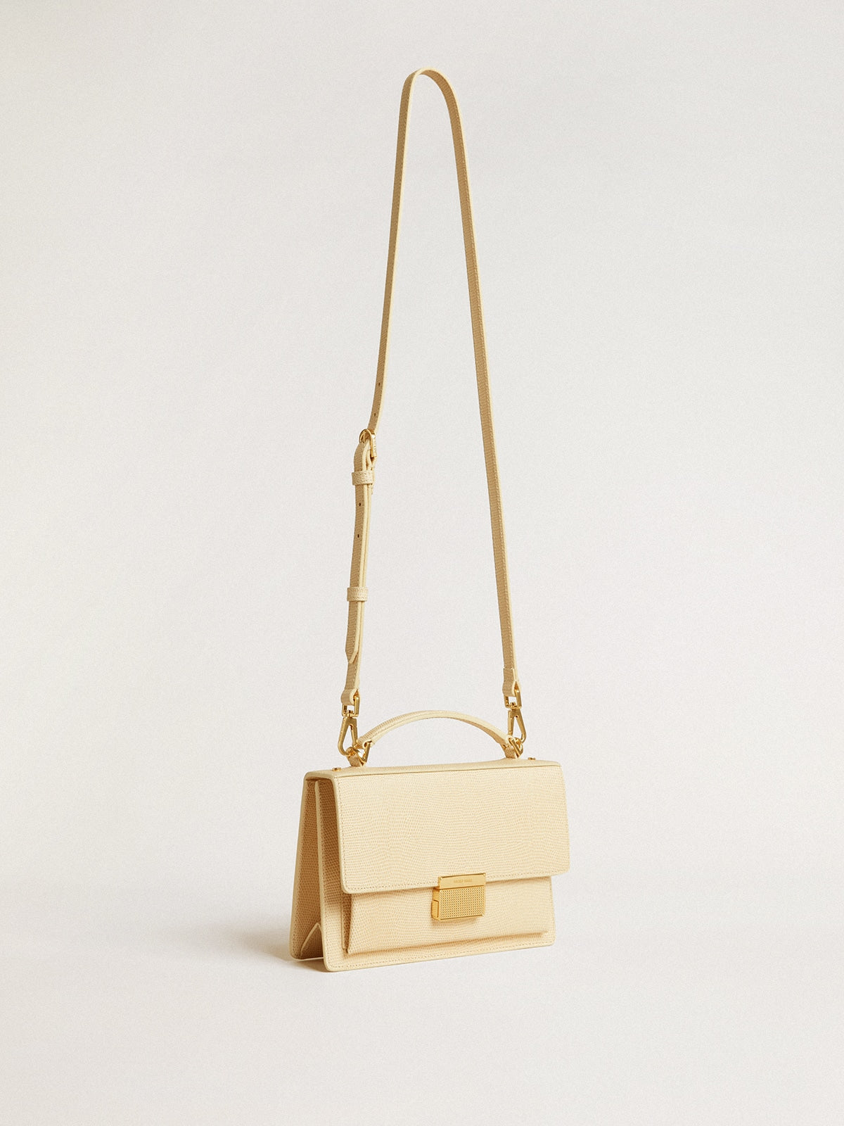 Venezia Bag in beige python-print leather with gold details - Golden Goose Women