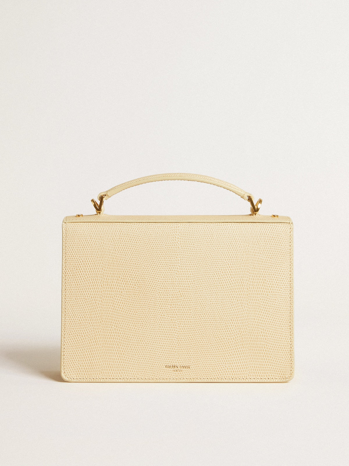 Venezia Bag in beige python-print leather with gold details - Golden Goose Women