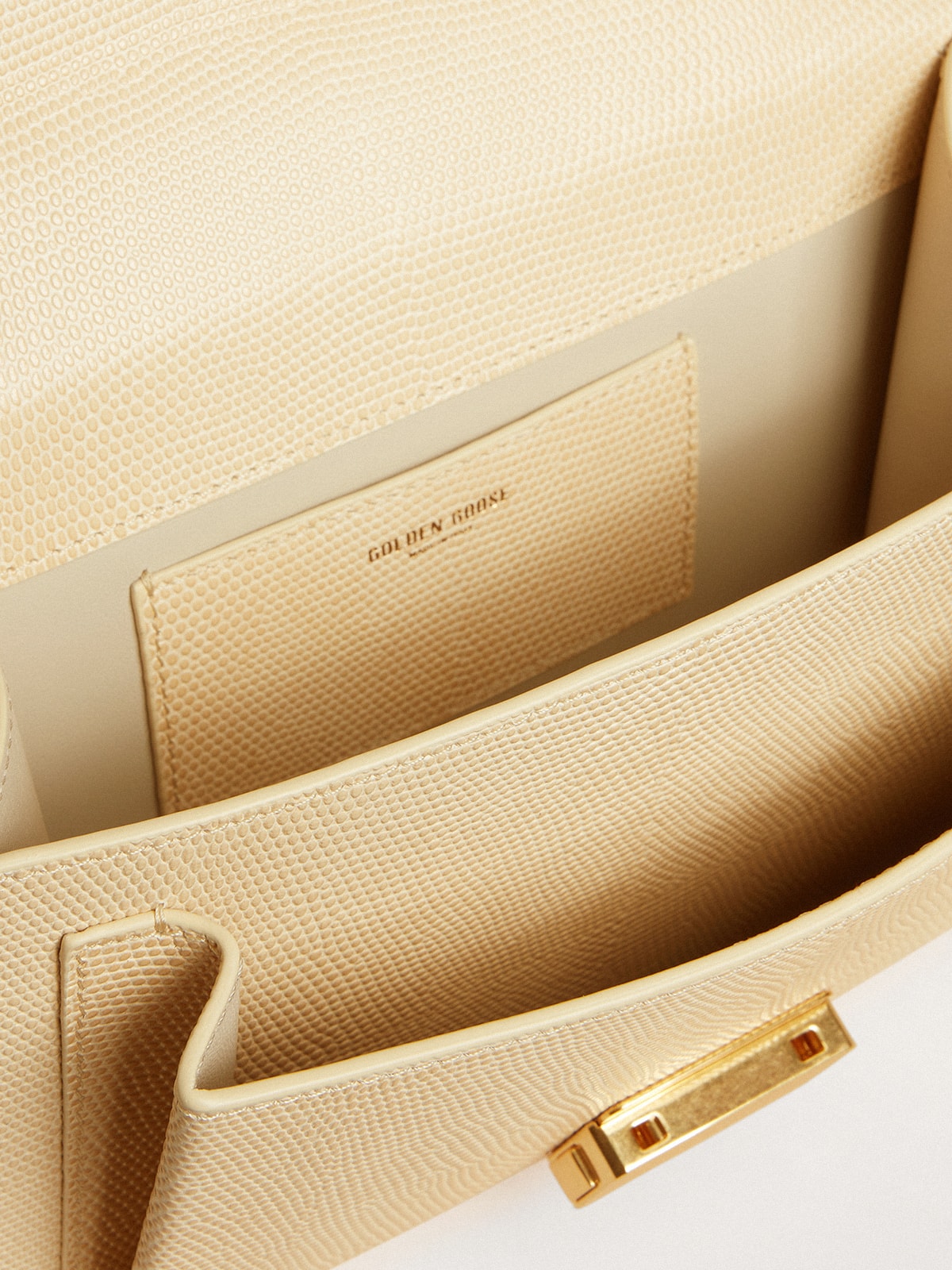 Venezia Bag in beige python-print leather with gold details - Golden Goose Women