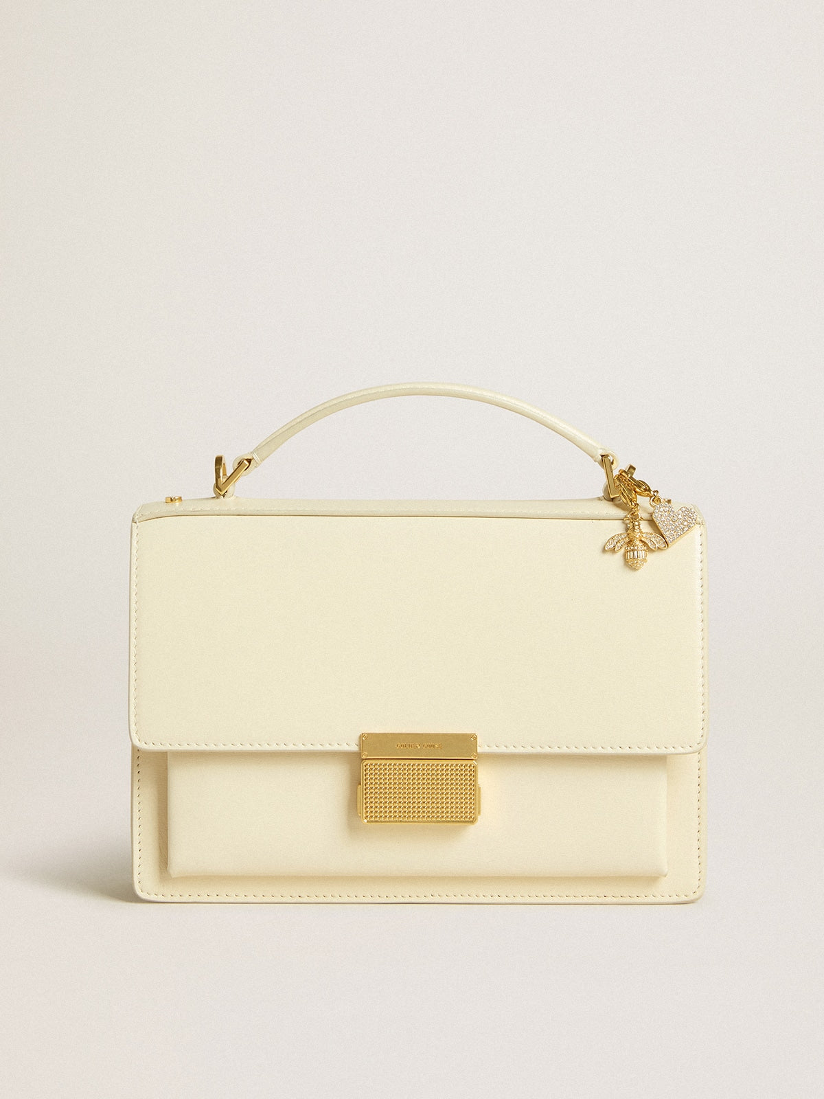 Venezia Bag in butter-colored boarded leather with double charm - Golden Goose Women