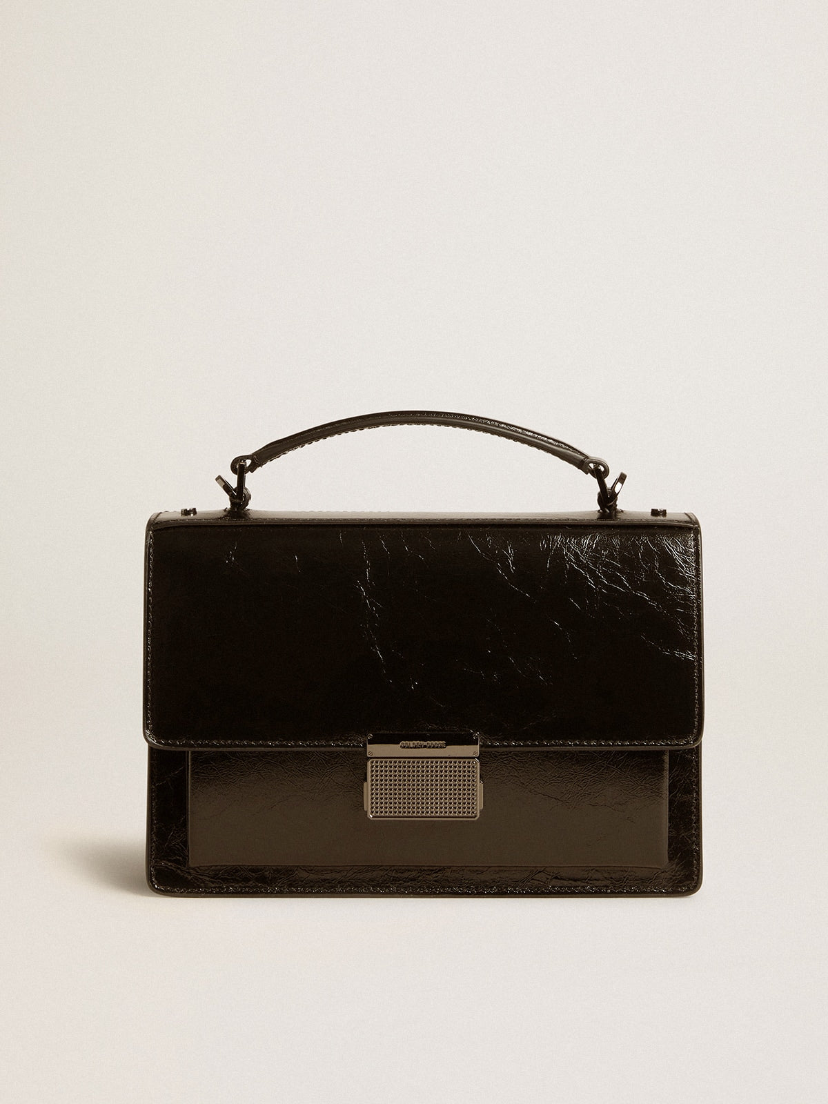 Venezia Bag in black metallic leather with black details - Golden Goose Women