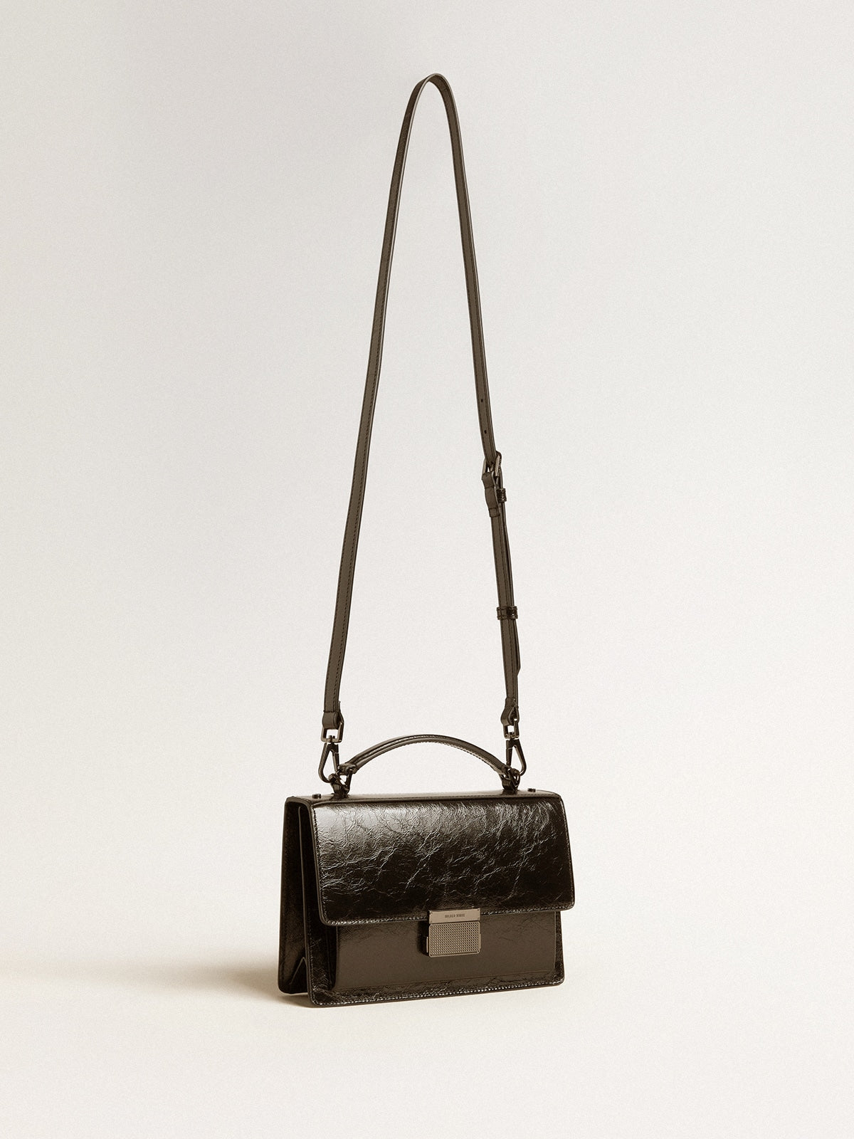 Venezia Bag in black metallic leather with black details - Golden Goose Women