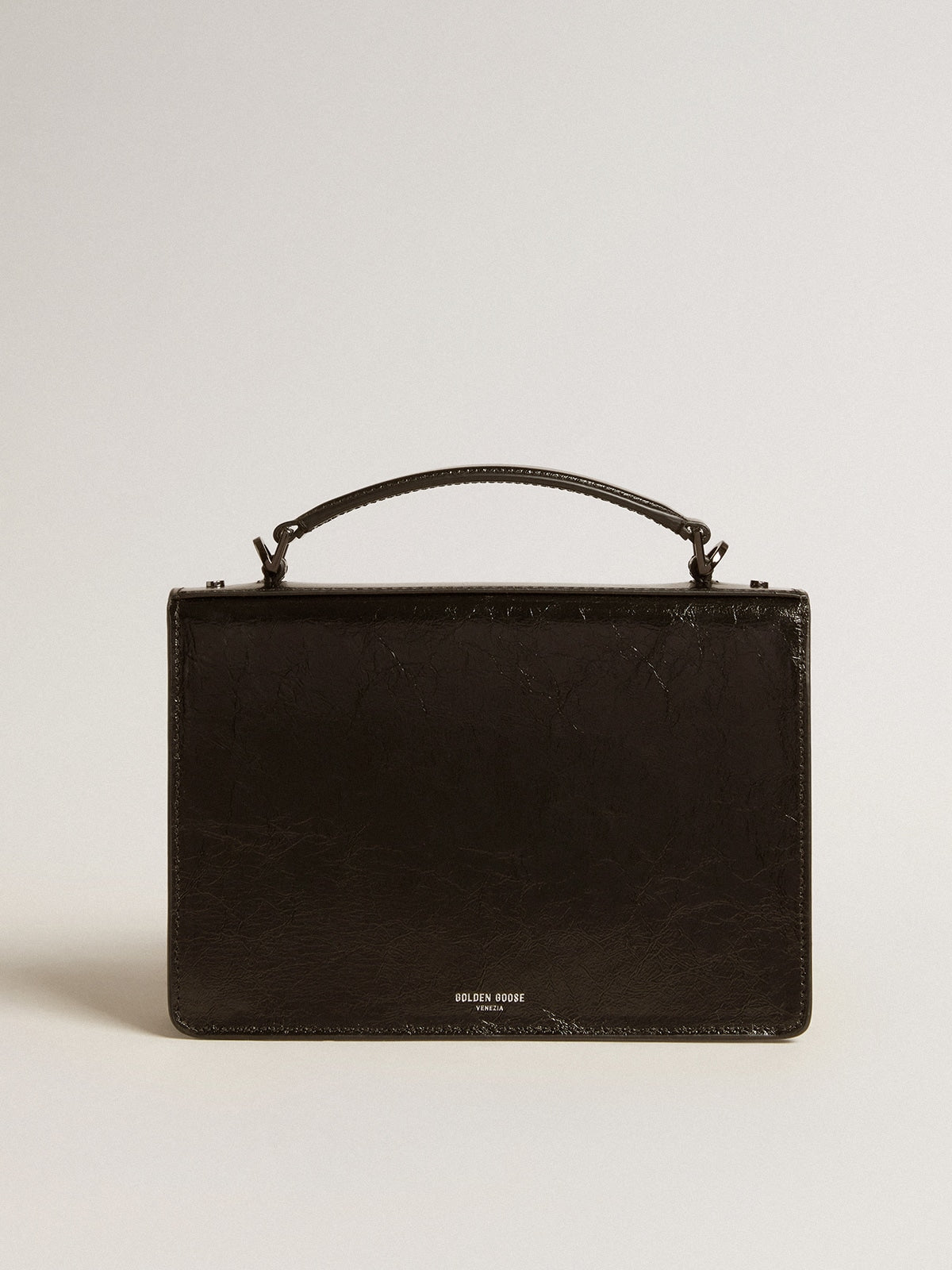 Venezia Bag in black metallic leather with black details - Golden Goose Women