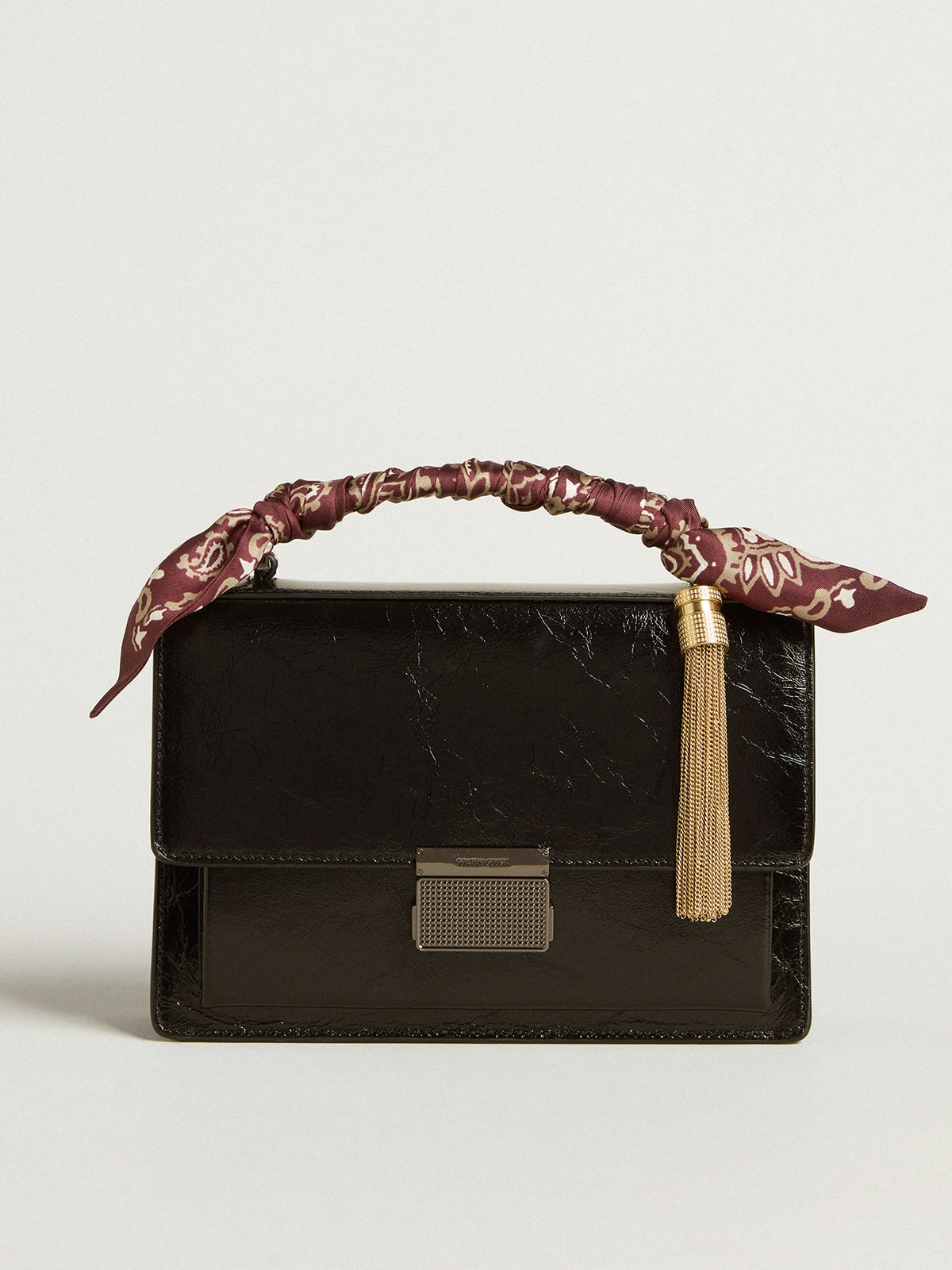 Venezia Bag in black metallic leather with black details - Golden Goose Women