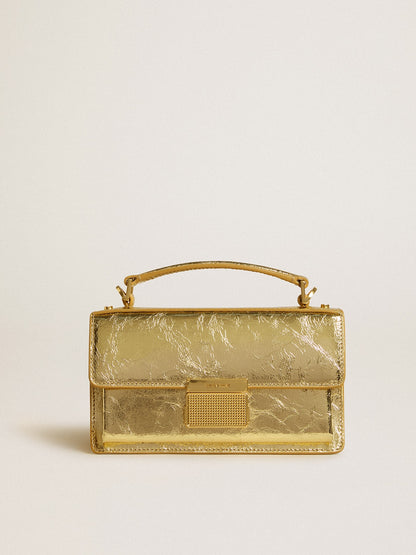 Small Venezia Bag in gold metallic leather with gold details - Golden Goose Women