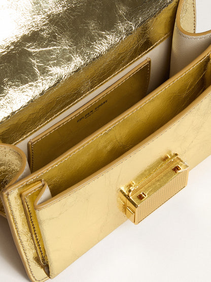 Small Venezia Bag in gold metallic leather with gold details - Golden Goose Women