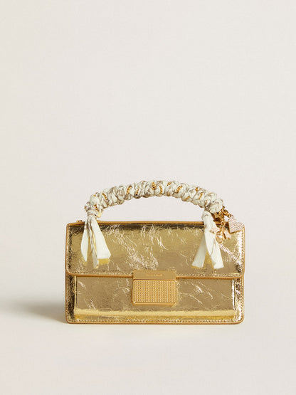 Small Venezia Bag in gold metallic leather with gold details - Golden Goose Women